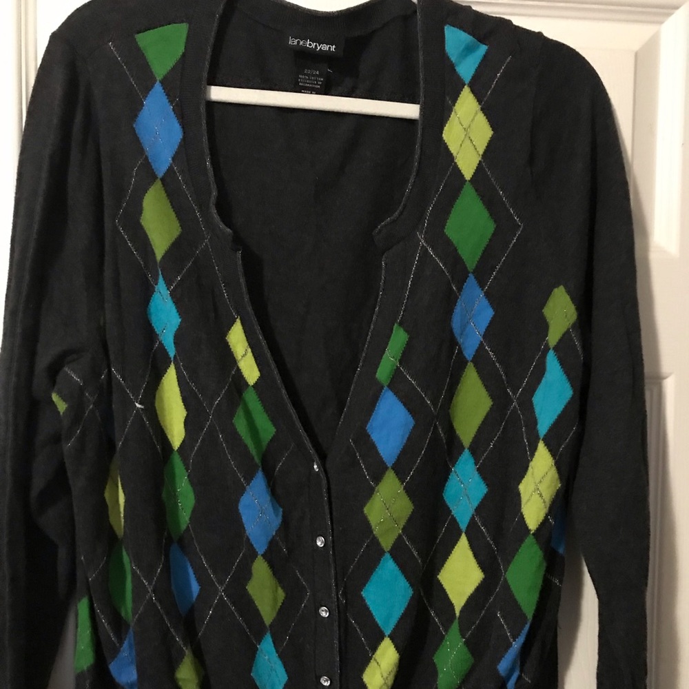 Argyle cardigan with gorgeous details